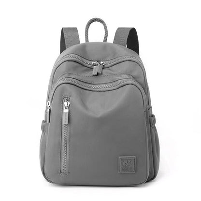 NNEDSZ Gray Mini Nylon Multi-Compartment Backpack - Lightweight and Stylish Everyday Bag