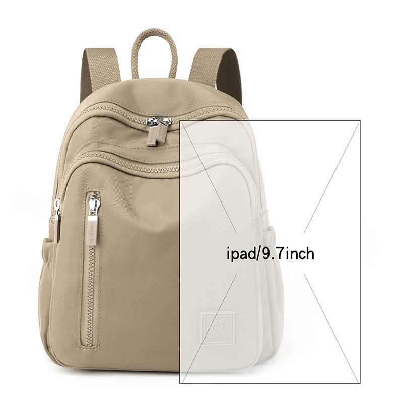 NNEDSZ Gray Mini Nylon Multi-Compartment Backpack - Lightweight and Stylish Everyday Bag