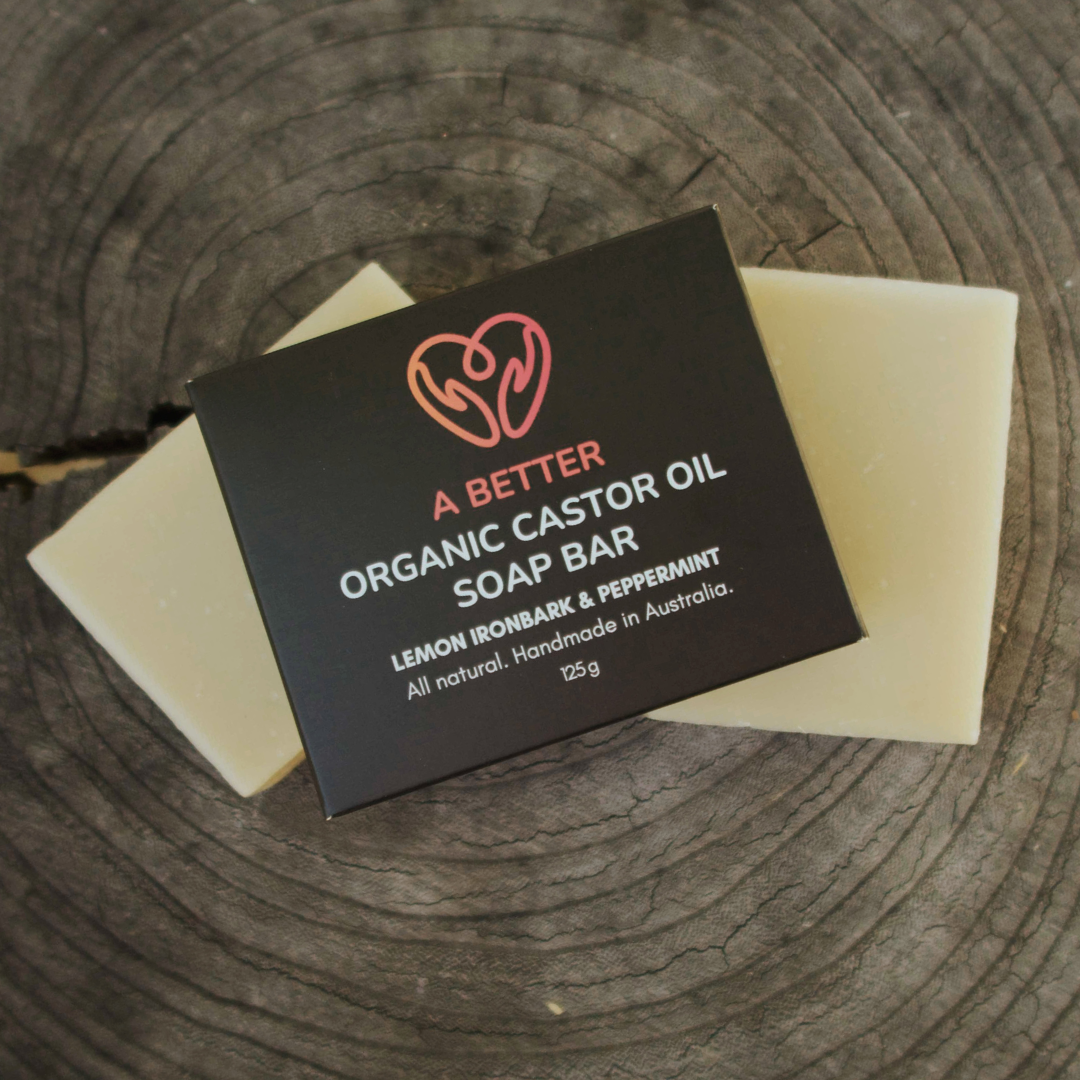 Organic Castor Oil Soap Bar - Lemon Ironbark & Peppermint